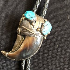 Vintage Bolo Tie - Turquoise & Silver Santa Fe